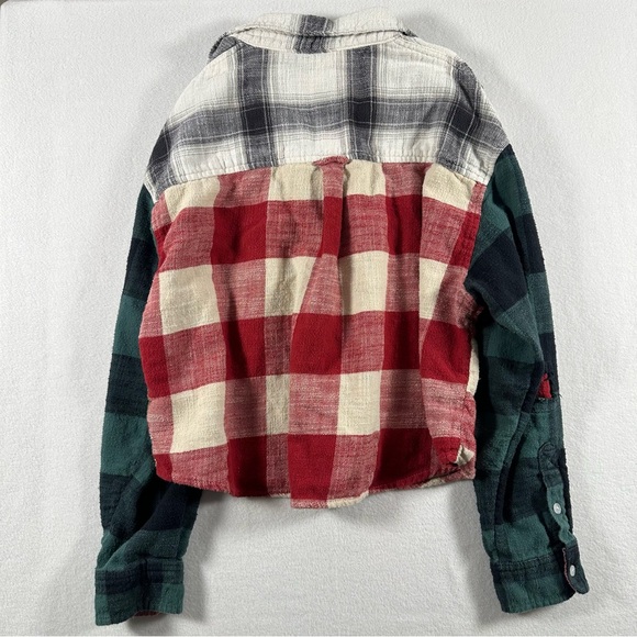 American Eagle Outfitters Colorblock Plaid flannel women’s L - Picture 2 of 8